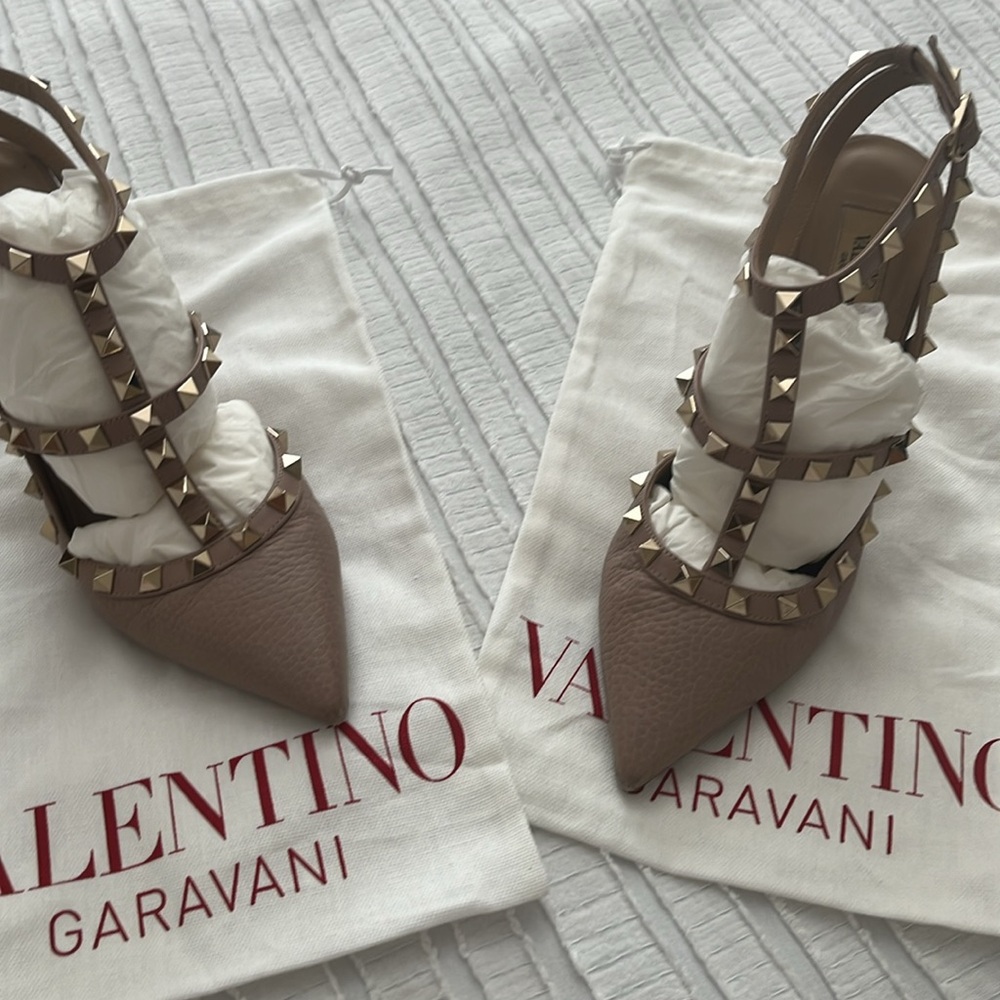 Valentino studded nude heels